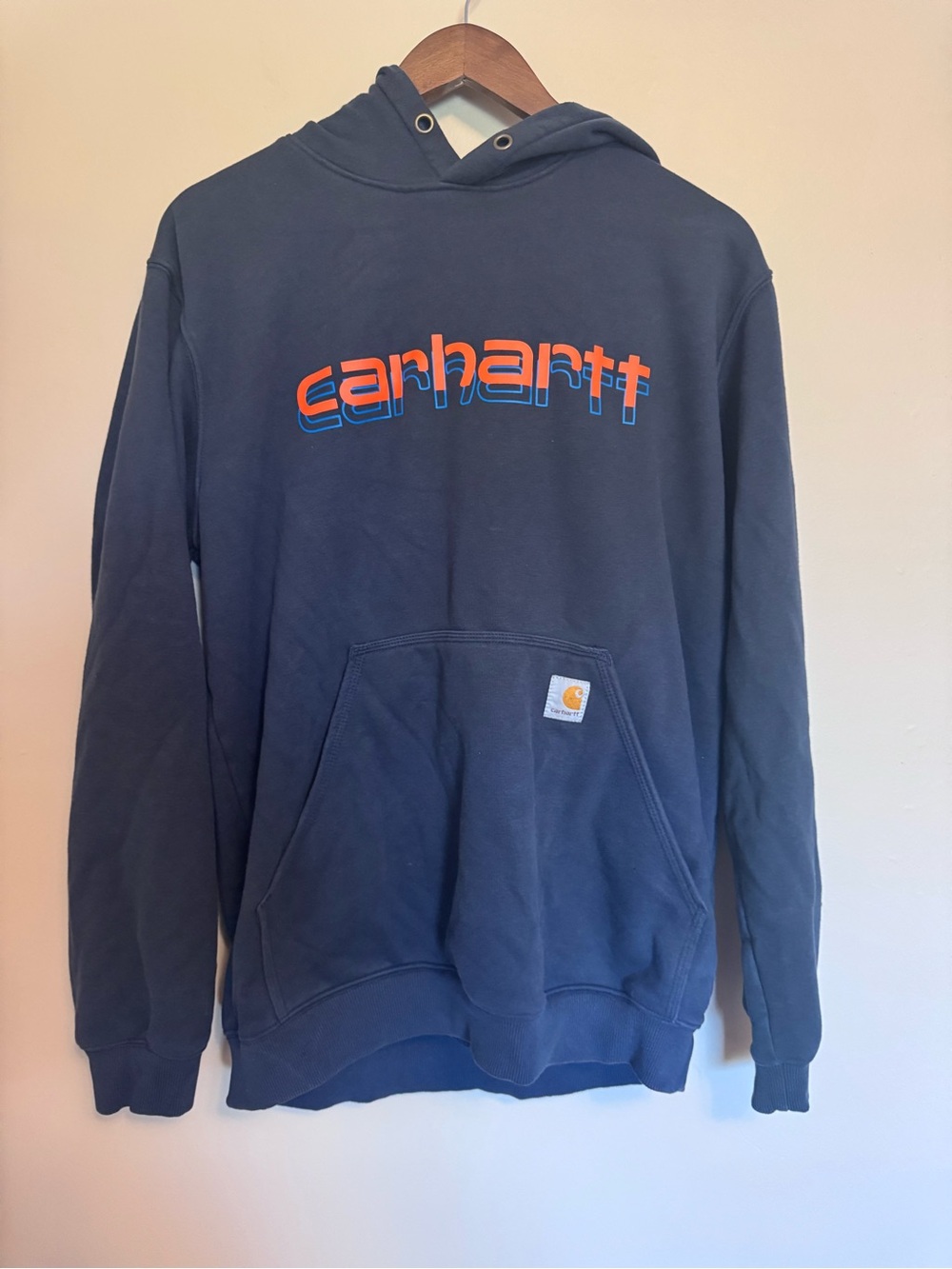 Carhartt Men’s Navy Blue Rain Defender Midweight Graphic Hoodie